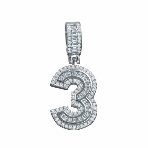 CIPHER STERLING SILVER (NUMERIC) PENDANT WITH CZ I 9218381